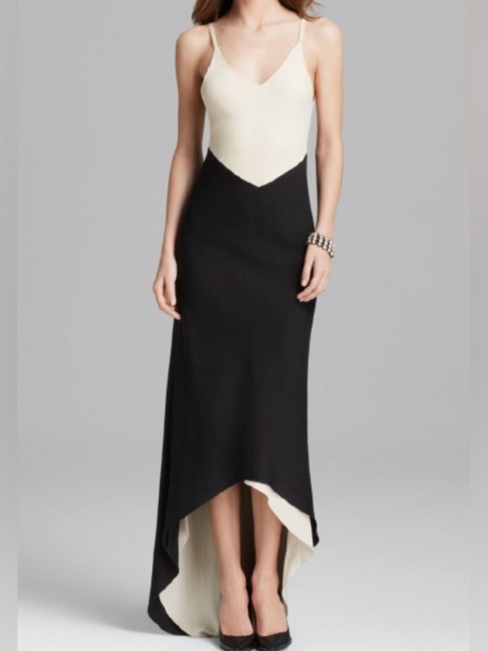 Alice + Olivia Colorblock Silk Slip Maxi Dres Size Medium